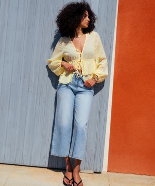 Jean Cropped Wide leg taille haute femme vue6 - GEMO 4G FEMME - GEMO