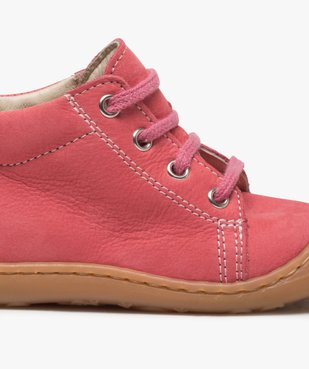 Chaussures premiers pas bébé fille en cuir à lacets vue6 - GEMO(BEBE DEBT) - GEMO