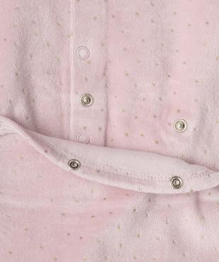 Pyjama en velours à pont-dos et pois bébé vue2 - GEMO 4G BEBE - GEMO