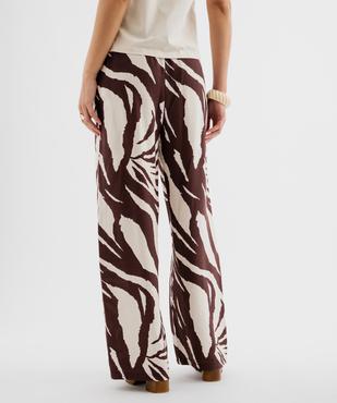 Pantalon fluide imprimé coupe ample avec taille élastique femme vue3 - GEMO(FEMME PAP) - GEMO