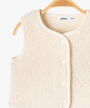 Gilet sans manches en sherpa bébé fille vue2 - GEMO(BEBE DEBT) - GEMO