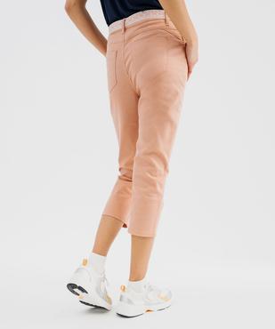 Pantacourt slim taille haute en coton stretch avec ceinture à nouer femme vue3 - GEMO 4G FEMME - GEMO