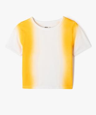 Tee-shirt à manches courtes coupe courte effet tie and dye fille vue1 - GEMO 4G FILLE - GEMO