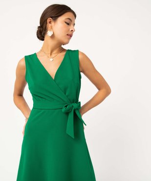 Robe femme avec décolleté cache-coeur et dos dentelle vue2 - GEMO(FEMME PAP) - GEMO