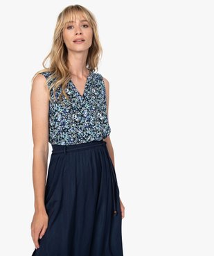 Débardeur femme à motifs et col V vue1 - GEMO(FEMME PAP) - GEMO