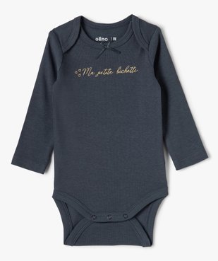 Body bébé fille manches longues avec motif biche (lot de 3) vue3 - GEMO 4G BEBE - GEMO