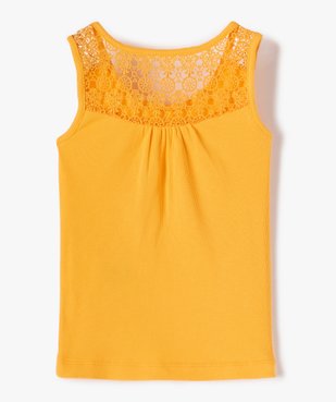 Débardeur fille côtelé avec dos en dentelle brodée vue3 - GEMO (ENFANT) - GEMO