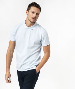 Polo manches courtes en maille texturée homme vue2 - GEMO (HOMME) - GEMO