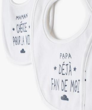 Bavoirs naissance bébé garçon en velours (lot de 3) vue2 - GEMO(BB COUCHE) - GEMO