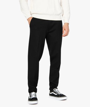 Pantalon homme en maille extensible avec pli sur l’avant vue1 - GEMO (HOMME) - GEMO