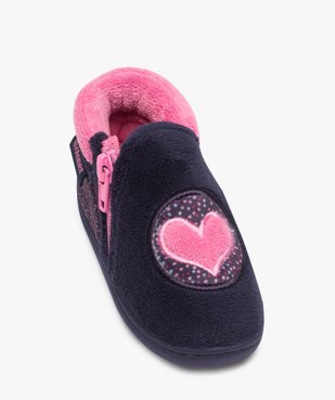 Chaussons bébé fille bottillons zippé brodé cœur - Isotoner vue5 - ISOTONER - GEMO