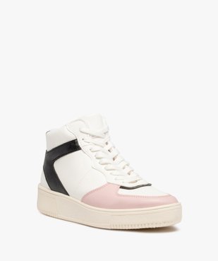 Baskets femme mid-cut colorées à lacets vue2 - GEMO (SPORTSWR) - GEMO