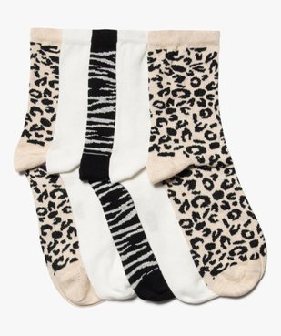 Chaussettes femme tige haute motif animalier vue1 - GEMO(HOMWR FEM) - GEMO