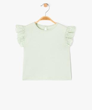 Tee-shirt manches courtes volantées en broderie bébé fille vue1 - GEMO(BEBE DEBT) - GEMO