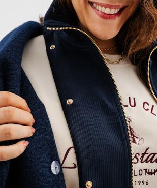 Manteau 2-en-1 avec col tricot amovible femme - LuluCastagnette vue4 - LULUCASTAGNETTE - GEMO