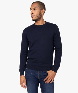 Pull homme à col rond 100% coton biologique vue2 - GEMO C4G HOMME - GEMO