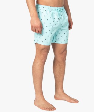 Short de bain homme à petits motifs palmiers vue1 - GEMO (PLAGE) - GEMO