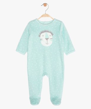 Pyjama bébé en velours à pont-dos pressionné vue1 - GEMO C4G BEBE - GEMO
