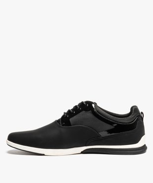 Tennis homme fines façon derbies avec semelle contrastante vue3 - GEMO(URBAIN) - GEMO