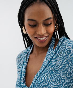 Robe de plage col V taille empire en viscose fluide femme vue2 - GEMO 4G FEMME - GEMO