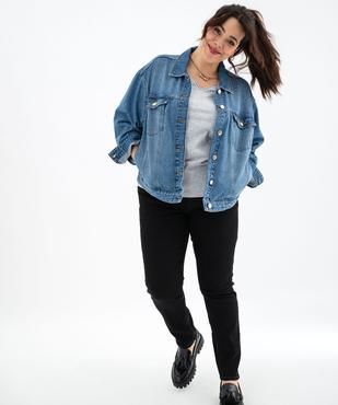 Tee-shirt manches courte à col V femme grande taille vue8 - GEMO (G TAILLE) - GEMO