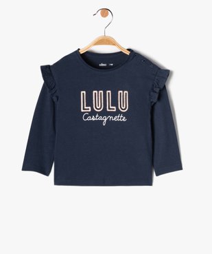 Tee-shirt bébé fille avec inscription en sequins - LuluCastagnette vue1 - LULUCASTAGNETTE - GEMO