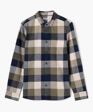 Chemise manches longues en flanelle à carreaux garçon vue3 - GEMO (JUNIOR) - GEMO