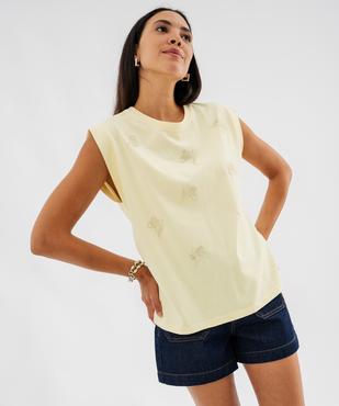 Tee-shirt sans manches avec strass et perles femme vue3 - GEMO(FEMME PAP) - GEMO