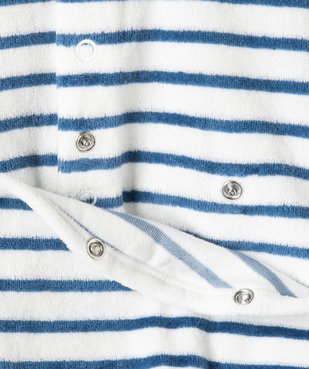 Pyjama bébé rayé en velours avec inscription brodée vue4 - GEMO(BB COUCHE) - GEMO