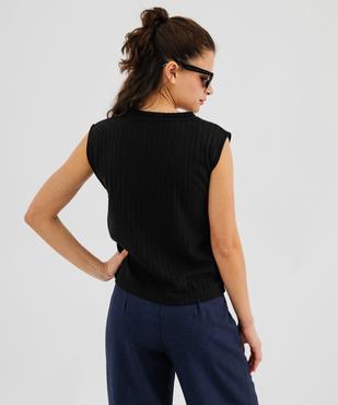 Débardeur en maille ajourée et pailletée femme vue3 - GEMO(FEMME PAP) - GEMO