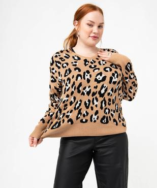 Pull imprimé à col V femme grande taille vue2 - GEMO (G TAILLE) - GEMO