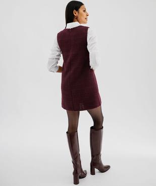 Robe chasuble courte sans manches en matière texturée femme vue4 - GEMO(FEMME PAP) - GEMO