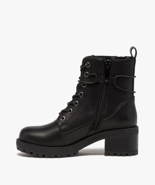 Boots fille unies à talon et semelle crantée fermeture zip vue3 - GEMO (ENFANT) - GEMO