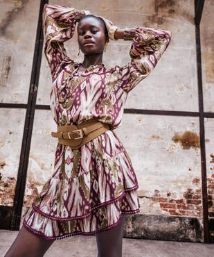 Jupe courte à volants et pompons femme vue5 - GEMO(FEMME PAP) - GEMO