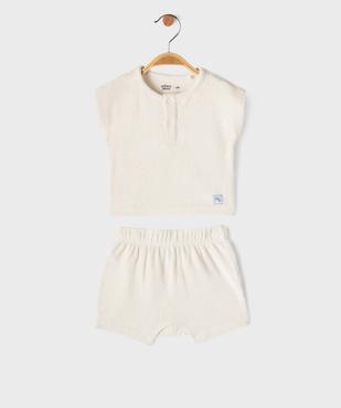Ensemble 2 pièces en maille éponge bébé garçon Tee-shirt et short vue1 - GEMO(BB COUCHE) - GEMO
