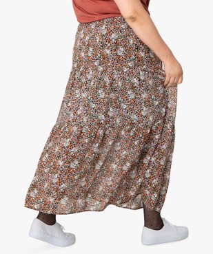 Jupe longue femme à motifs fleuris avec taille élastiquée vue3 - GEMO (G TAILLE) - GEMO