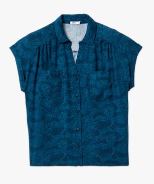 Chemise à manches courtes imprimée femme vue4 - GEMO 4G FEMME - GEMO