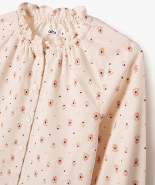 Chemise à manches longues en velours côtelé fille vue2 - GEMO (ENFANT) - GEMO
