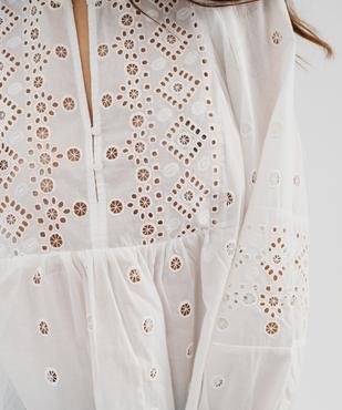 Blouse brodée à manches longues femme vue2 - GEMO(FEMME PAP) - GEMO