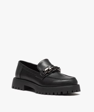 Mocassins femme unis à semelle crantée débordante vue2 - GEMO (CASUAL) - GEMO