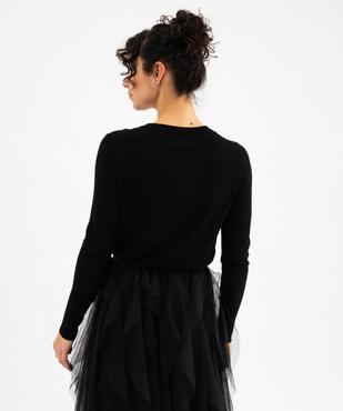 Gilet en maille fine à boutons fantaisie femme vue3 - GEMO 4G FEMME - GEMO