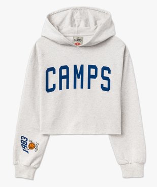 Sweat à capuche court chiné femme - Camps United vue4 - CAMPS - GEMO