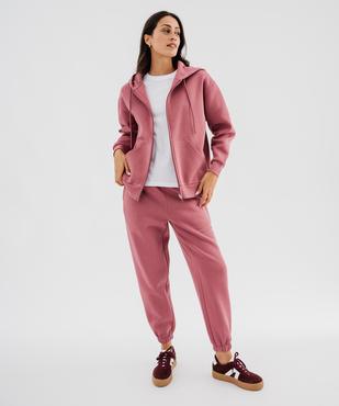 Sweat zippée à capuche en molleton femme vue1 - GEMO 4G FEMME - GEMO
