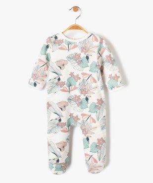 Pyjama bébé à pont-dos en jersey molletonné motif tropical vue1 - GEMO(BB COUCHE) - GEMO