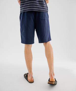 Bermuda en maille French Terry avec taille ajustable homme vue4 - GEMO 4G HOMME - GEMO