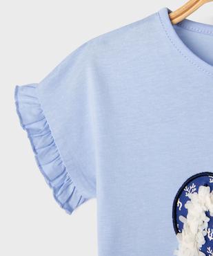 Tee-shirt manches courtes avec motif et volants bébé fille vue3 - GEMO 4G BEBE - GEMO