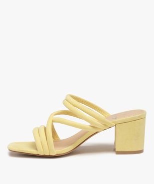 Mules femme unies à talon carré et brides rondes vue3 - GEMO(URBAIN) - GEMO