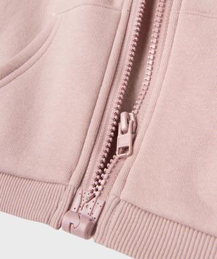 Sweat zippé à capuche en molleton doux imprimé bébé fille - Les Produits Malins vue3 - GEMO 4G BEBE - GEMO