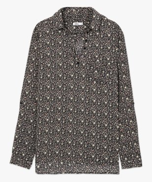 Blouse femme fluide à motifs et col v à boutons vue4 - GEMO(FEMME PAP) - GEMO