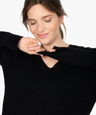 Pull femme col V en maille ultra douce vue2 - GEMO(FEMME PAP) - GEMO